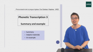 Phonetic transcription 3. Summary and example
