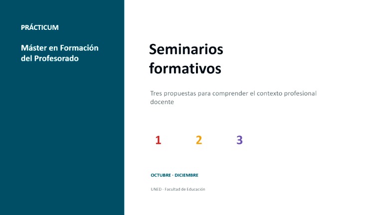 Presentación de los seminarios del Prácticum del Máster Formación del Profesorado