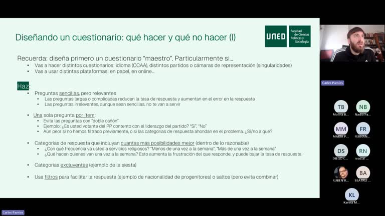 Seminario de investigación sobre "Diseño y preparación de encuestas"