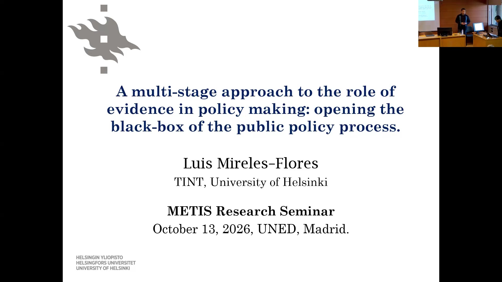 A Multi-Stage approach to the role of evidence in policymaking: opening the black-box of the public policy process