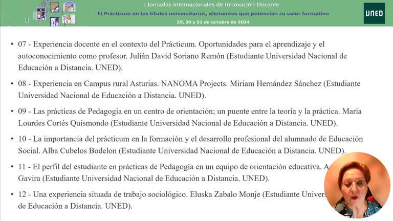 L6 - PRESENTACIÓN COORDINADORA: Experiencias (estudiantes y/o egresados). Vivencias durante las prácticas. Utilidad de las prácticas en el ámbito profesional