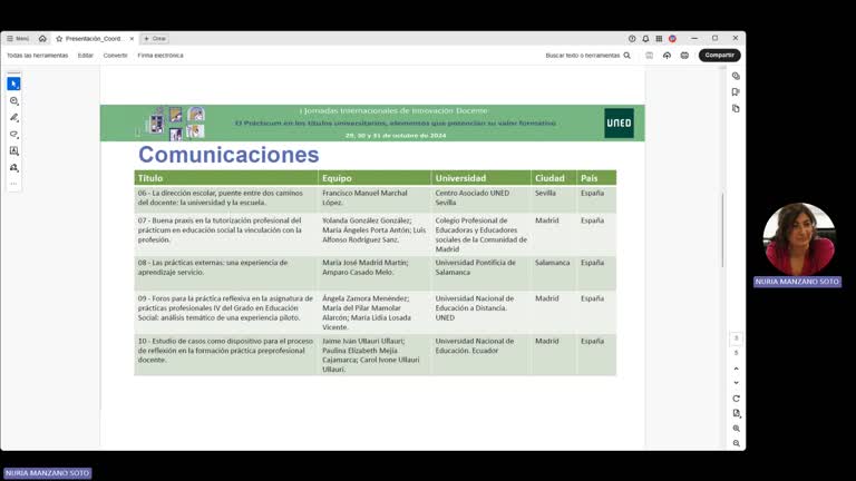 L4 - PRESENTACIÓN COORDINADOR: Investigación educativa. Acción tutorial y agentes formadores en las prácticasde investigación educativa. Fase segunda. Desarrollo del Prácticum. Estrategias y acciones