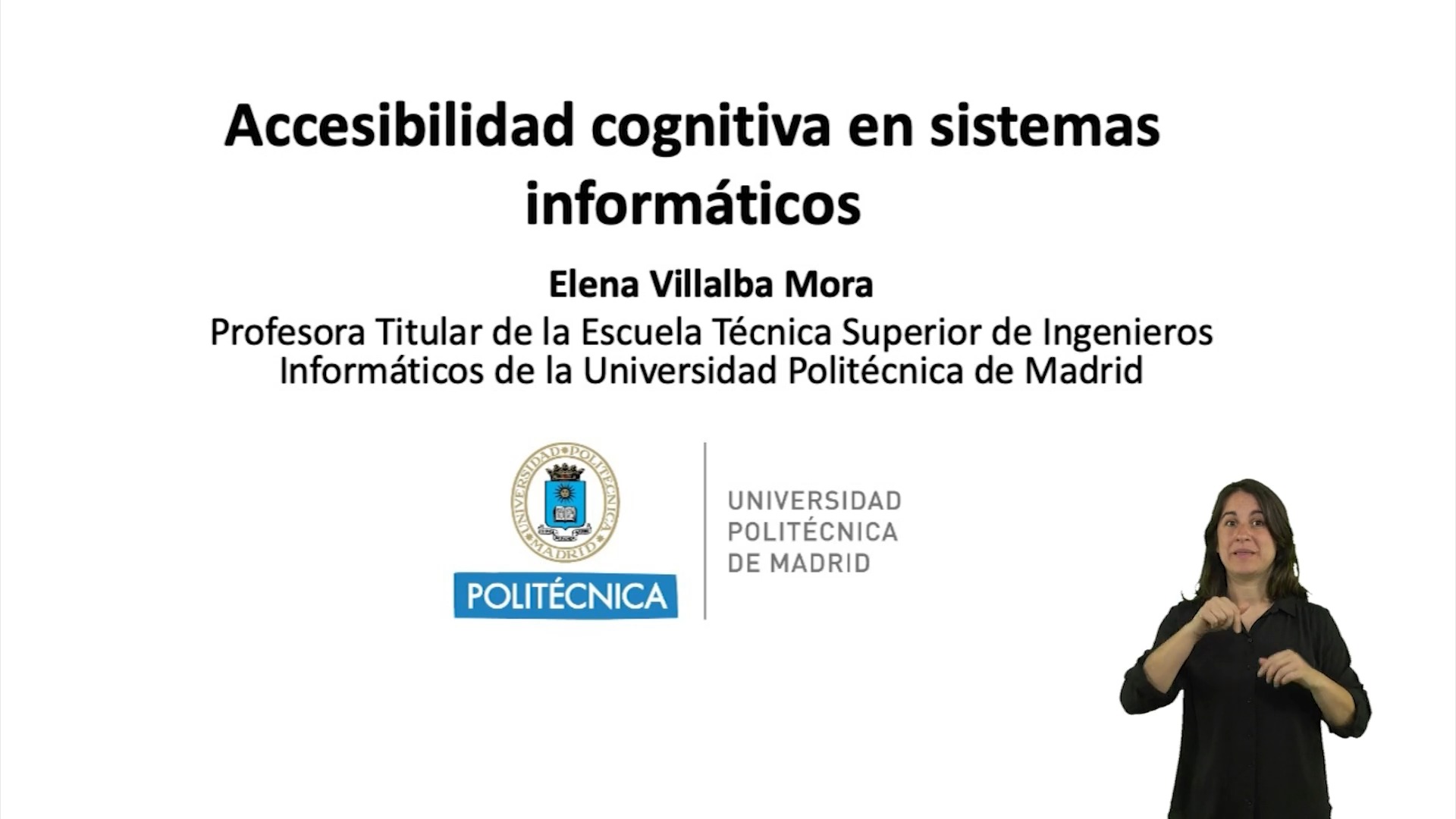 Accesibilidad cognitiva de las TIC (Versión LSE)