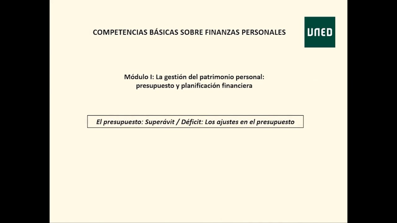 Módulo I. Tema 5 Los ajustes en el presupuesto