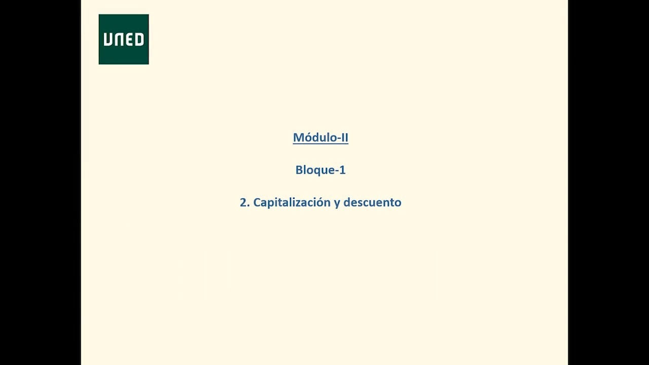 Módulo II Valor del dinero en el tiempo. Tema 2 Capitalización y descuento