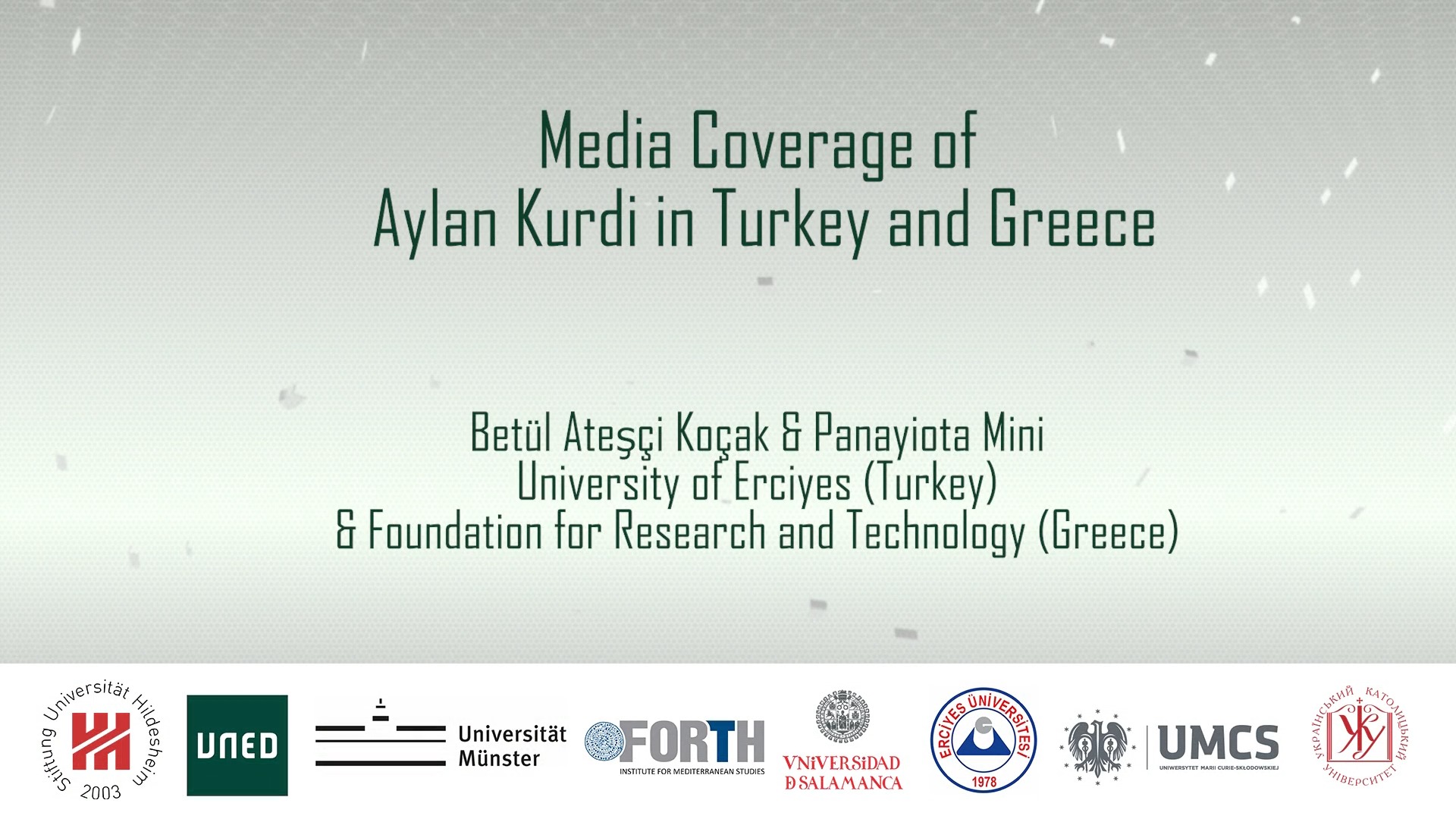 UNIT 2. Migration in the Mediterranean. Media coverage of Aylan (Alan) Kurdi in Turkiye and Greece
