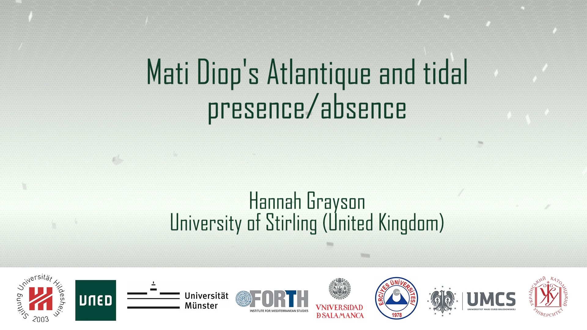 UNIT 4. Africa and Africans migrating. Mati Diop's Atlantique and tidal presence/absence