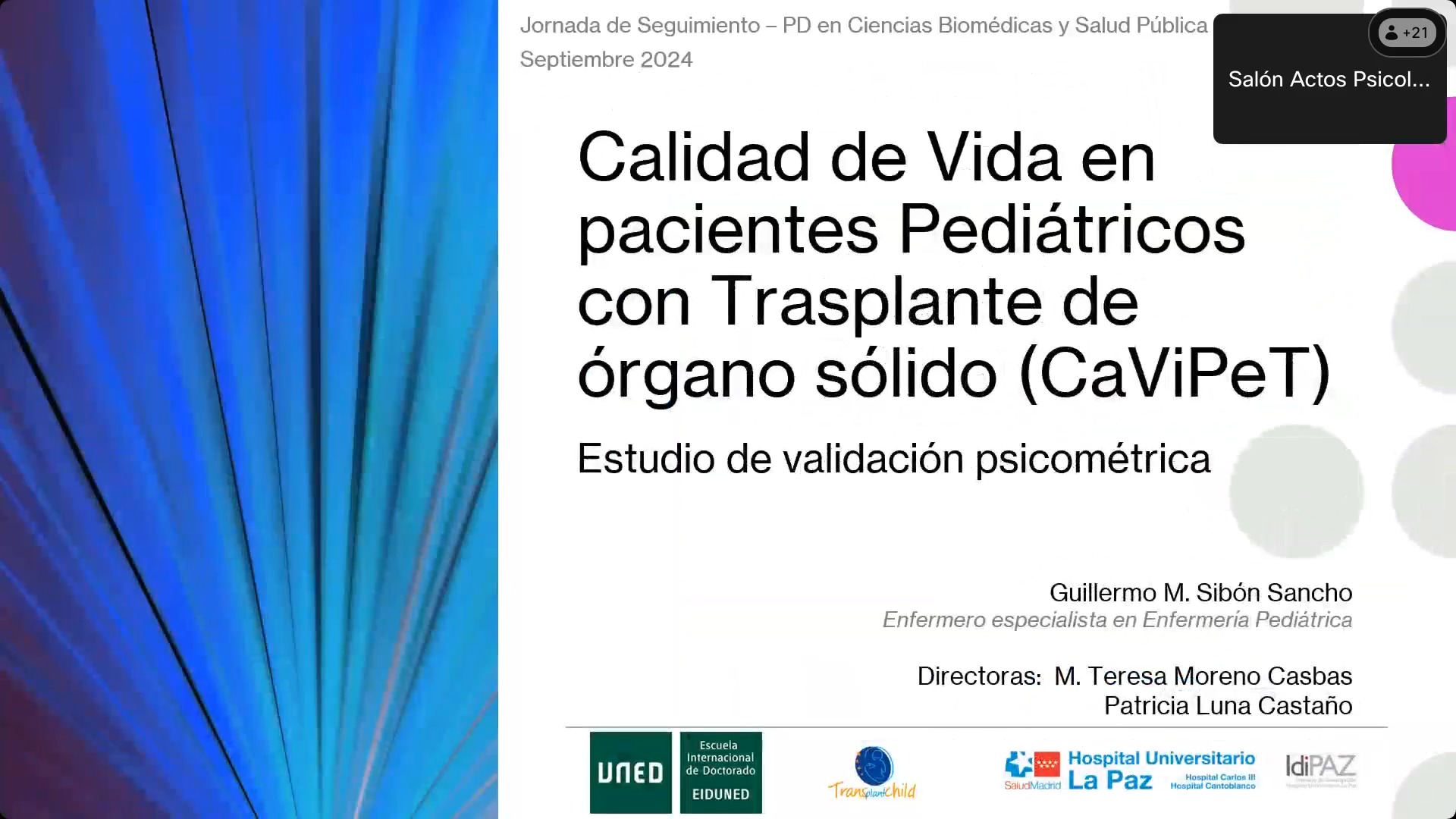 Calidad de Vida en pacientes Pediátricos con Trasplante de órgano sólido (CaViPeT): estudio de validación psicométrica