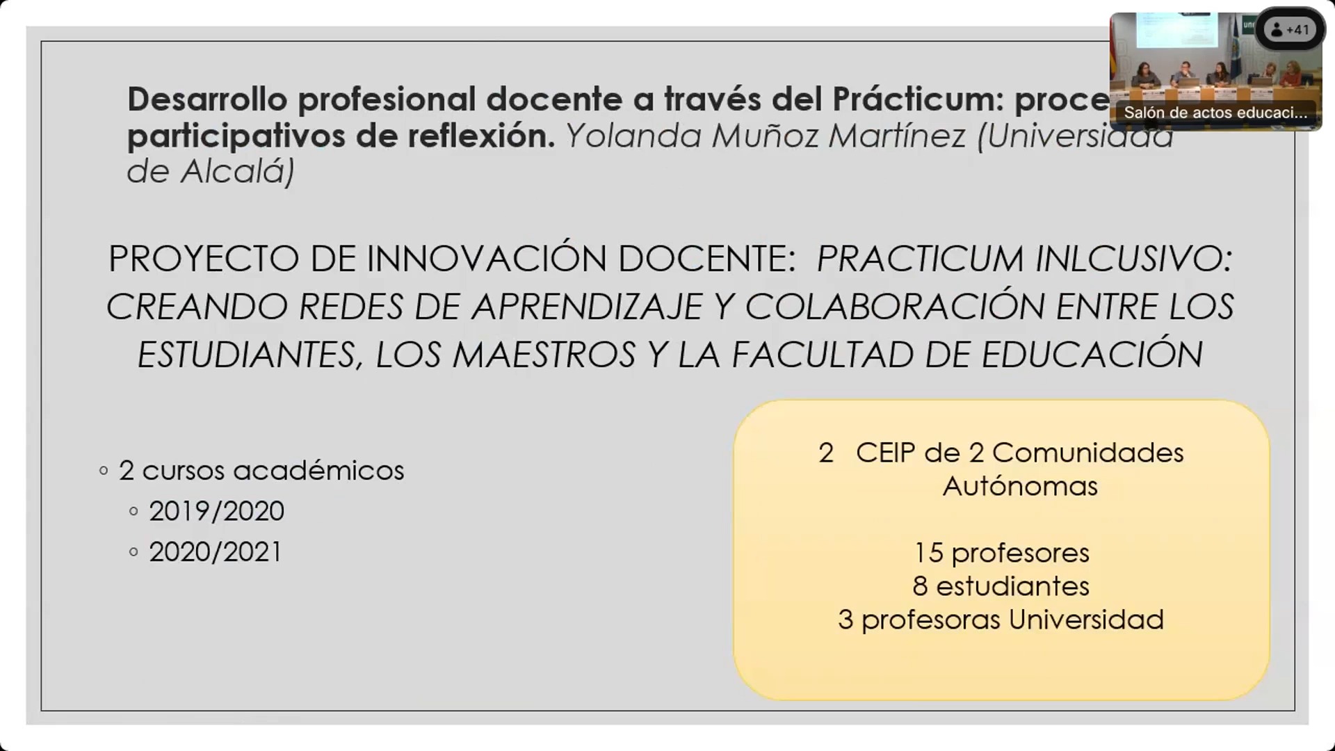 Desarrollo profesional docente a través del Prácticum: procesos participativos de reflexión