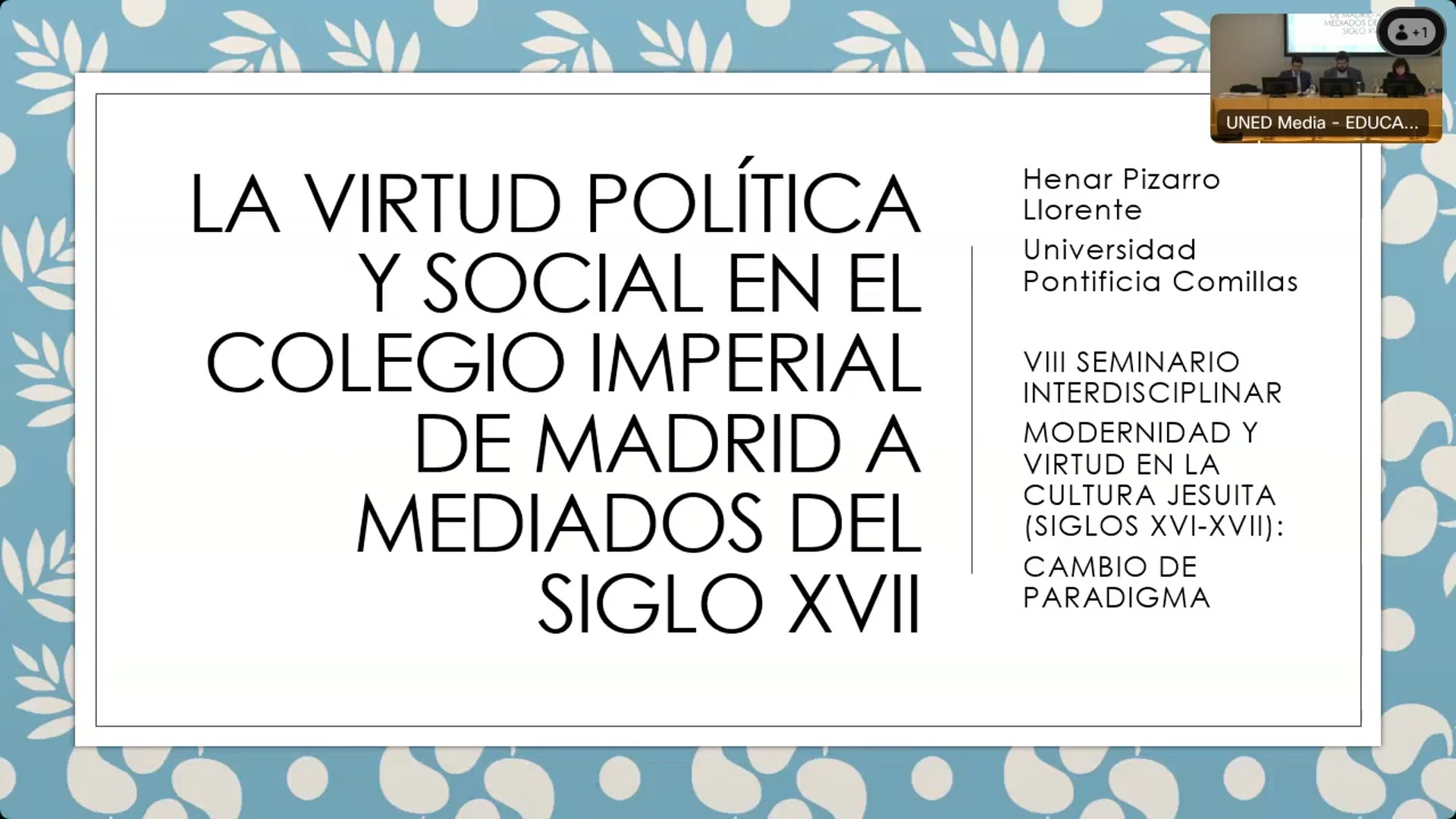 La virtud política v social en el Colegio Imperial de Madrid a mediados del siglo XVII