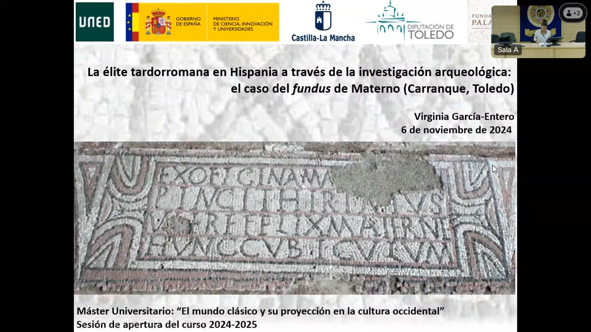 Conferencia: La élite tardorromana en Hispania  a través de la investigación arqueológica:  el caso del fundus de Materno (Carranque, Toledo)