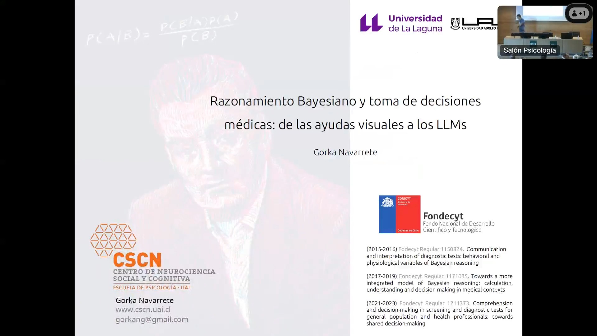 Razonamiento Bayesiano y toma de decisiones médicas: de las ayudas visuales a los LLMs