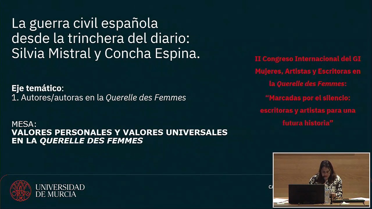 La guerra civil española desde la trinchera  del diario: Silvia Mistral y Concha Espina