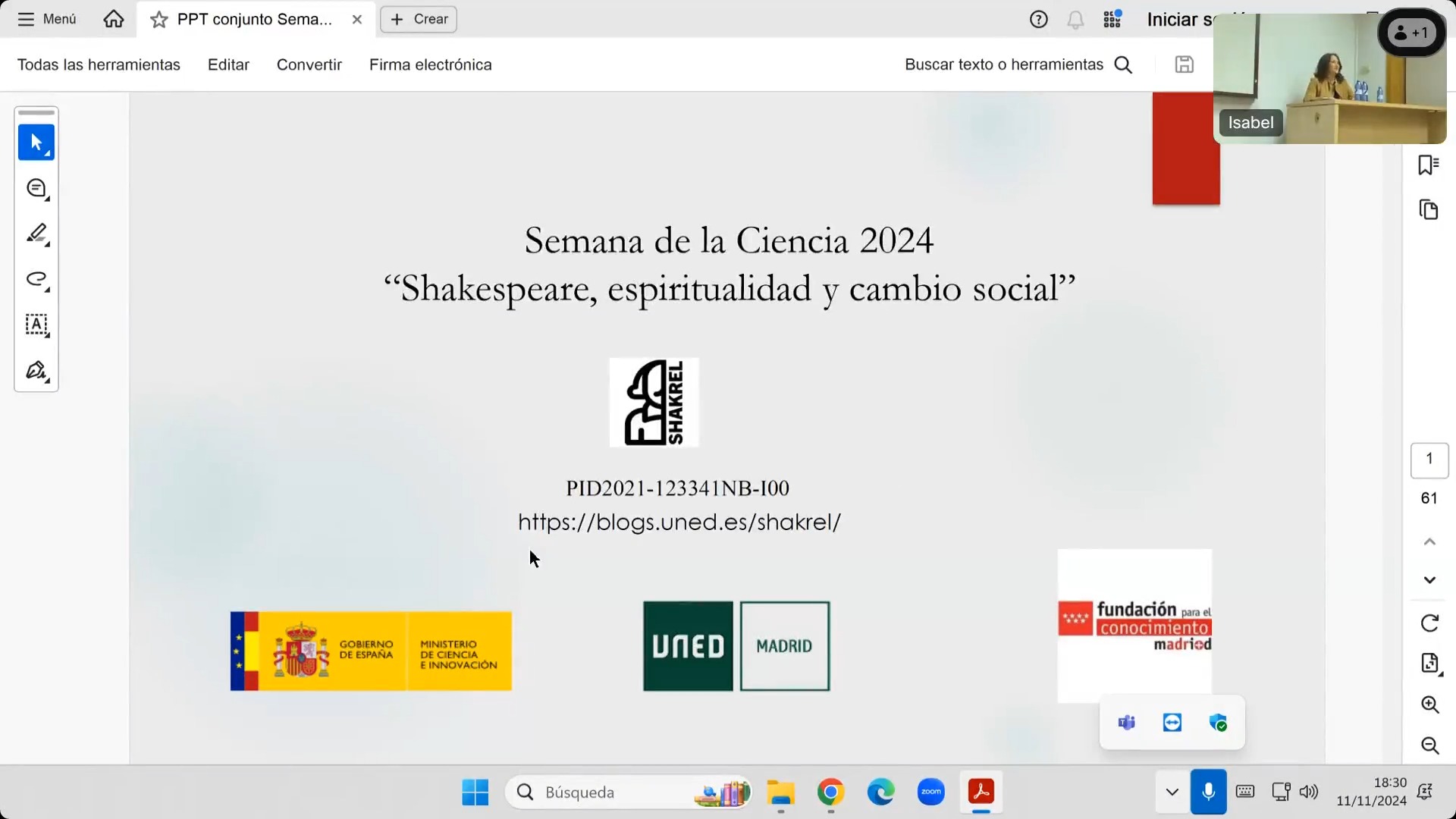 Presentación de la mesa redonda: shakespeare, espiritualidad y cambio social