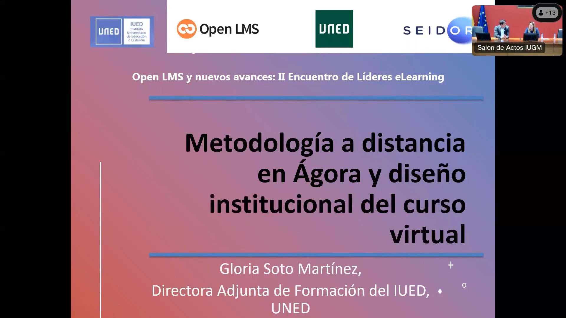 Metodología a distancia en Ágora y diseño institucional del curso virtual