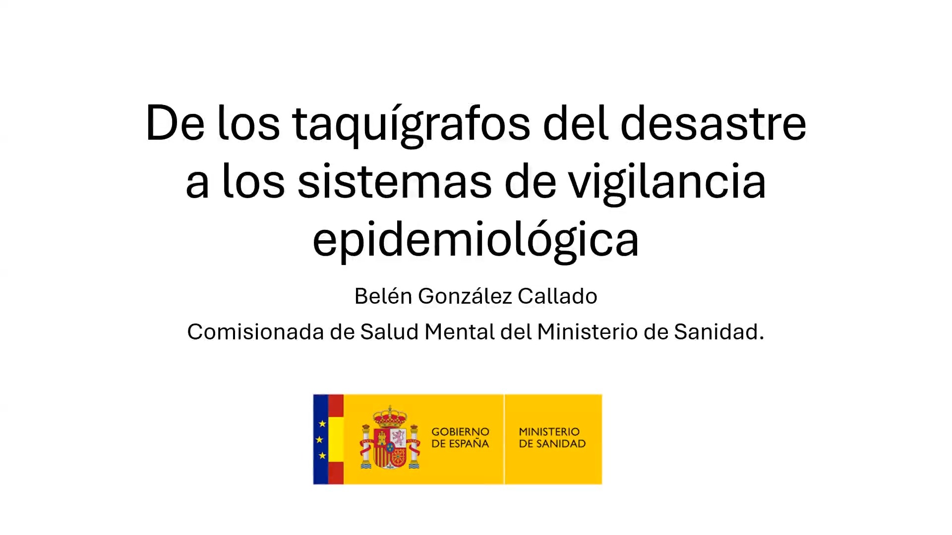 Ministerio de Sanidad): Sufrimiento psíquico y trabajo. De los taquígrafos del desastre a los sistemas de vigilancia epidemiológica