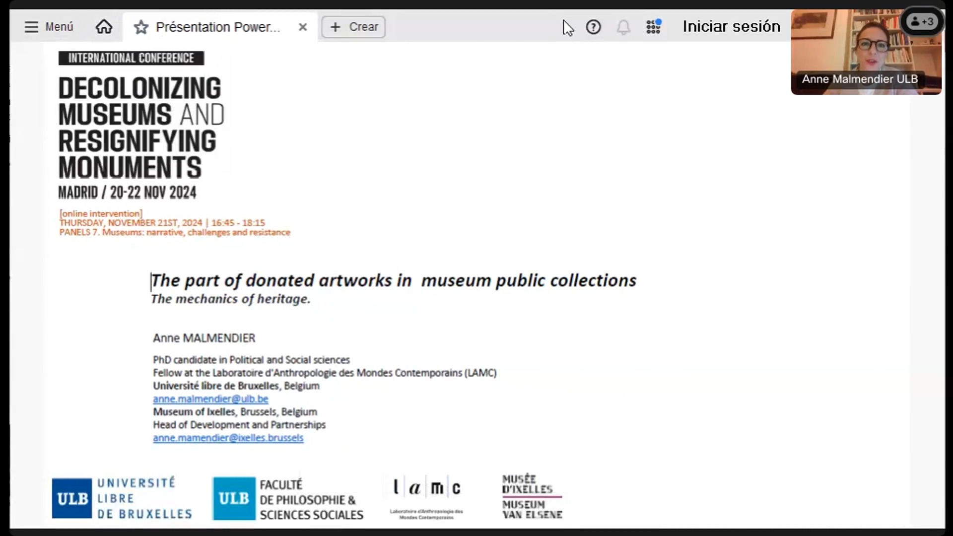 The part of donated  artworks in museum public collections