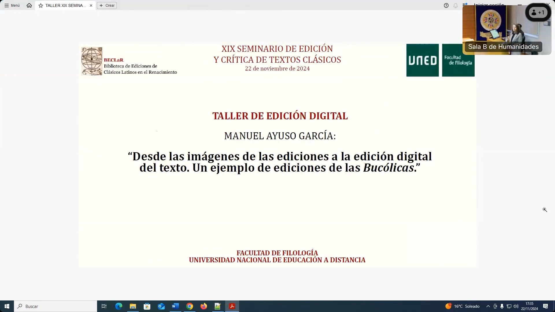 Desde las imágenes de las ediciones a la edición digital del texto. Un ejemplo de ediciones de las Bucólicas