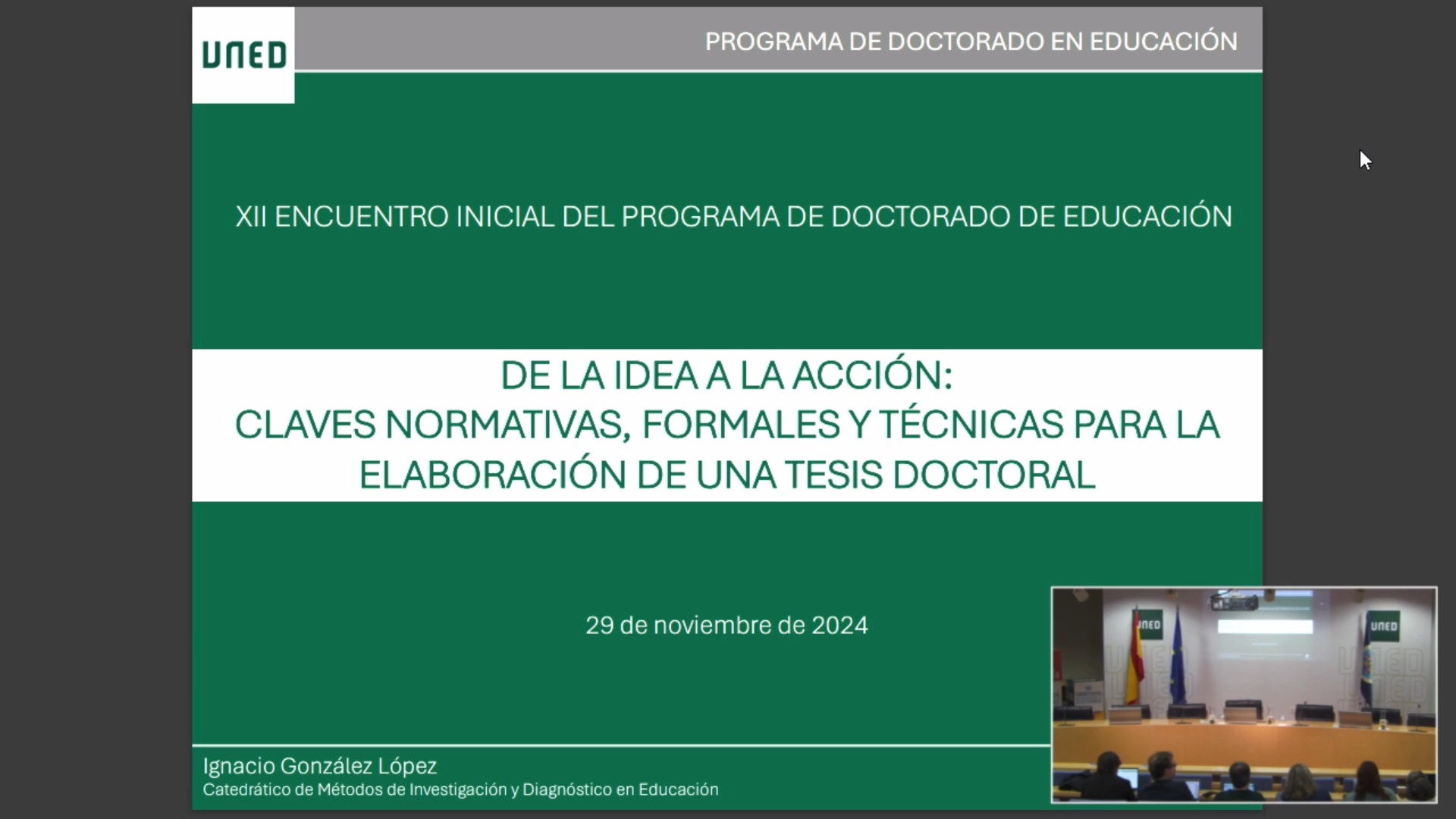 Conferencia: De la idea a la acción: claves normativas, formales y técnicas para la elaboración de una tesis doctoral