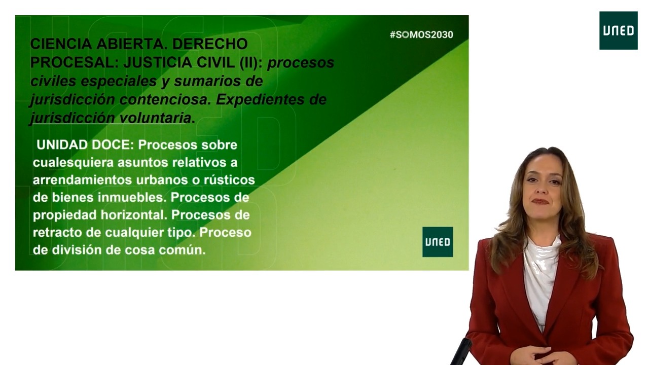 Unidad 12: Procesos sobre cualesquiera asuntos relativos a arrendamientos urbanos o rústicos de bienes inmuebles