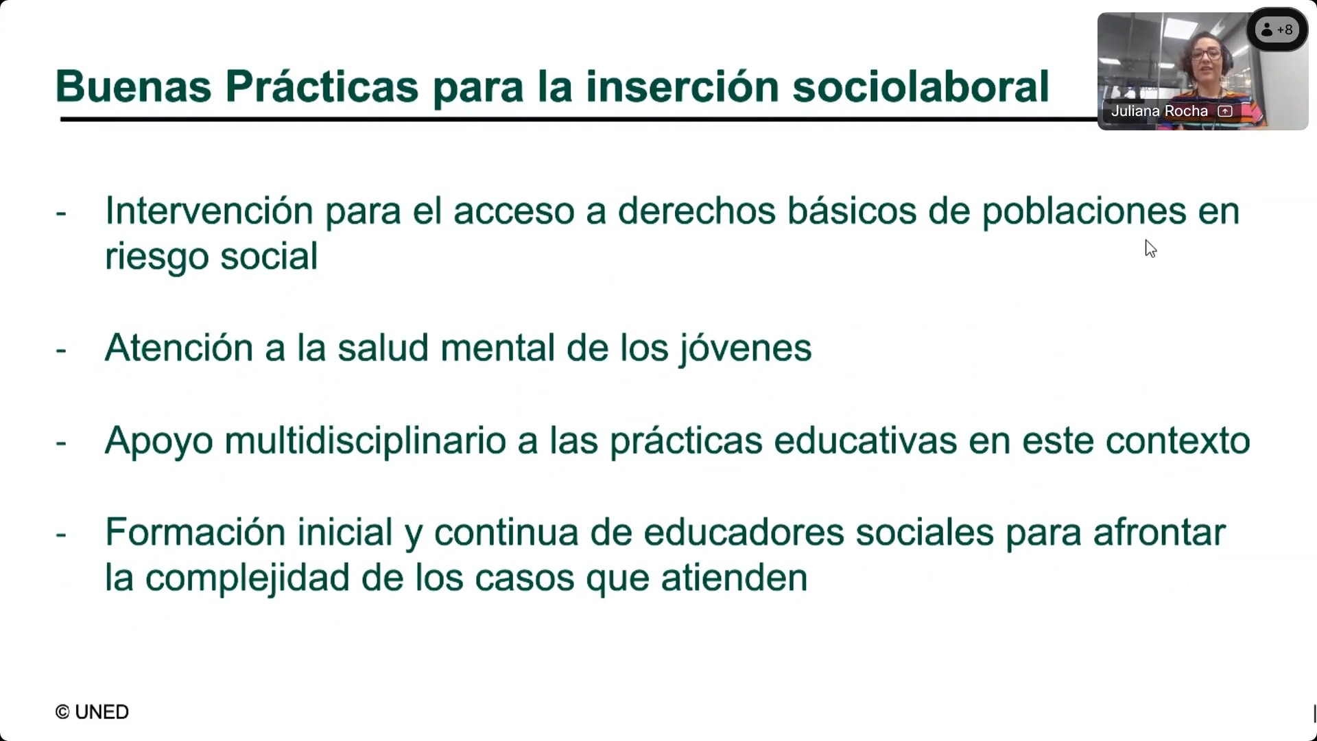 Mesa dialogada de clausura “Experiencias socioeducativas latinoamericanas para la inclusión sociolaboral”