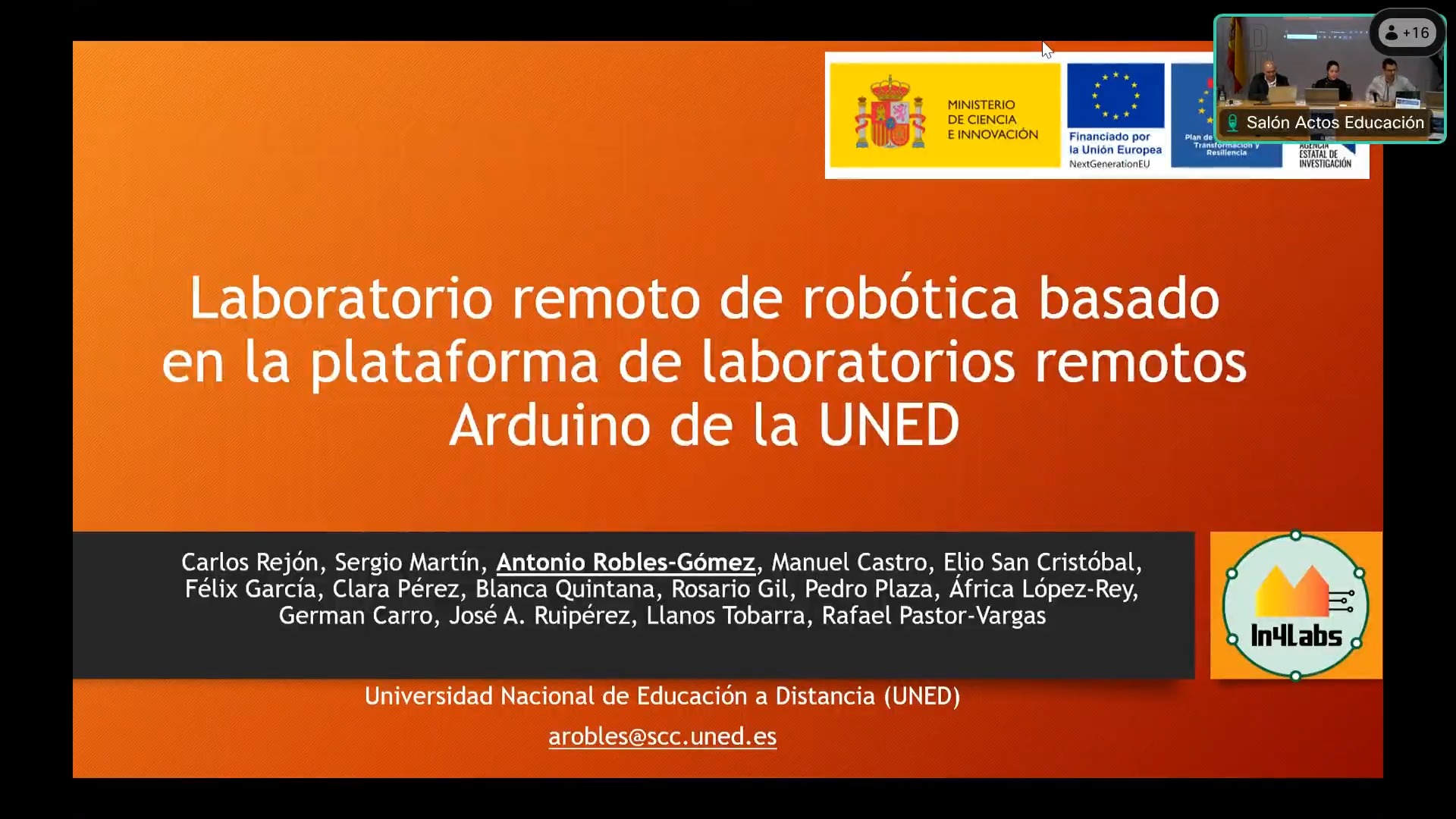 Laboratorio remoto de robótica basado en la plataforma de laboratorios remotos Arduino de la UNED