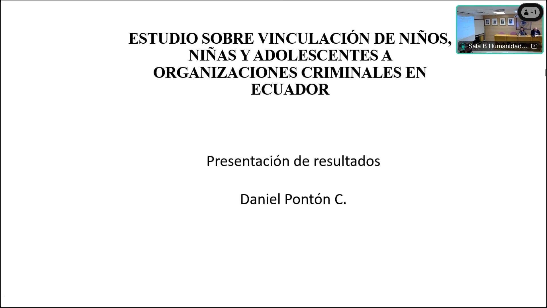 Estudio sobre vinculación de niños, niñas y adolescentes a organizaciones criminales en ecuador