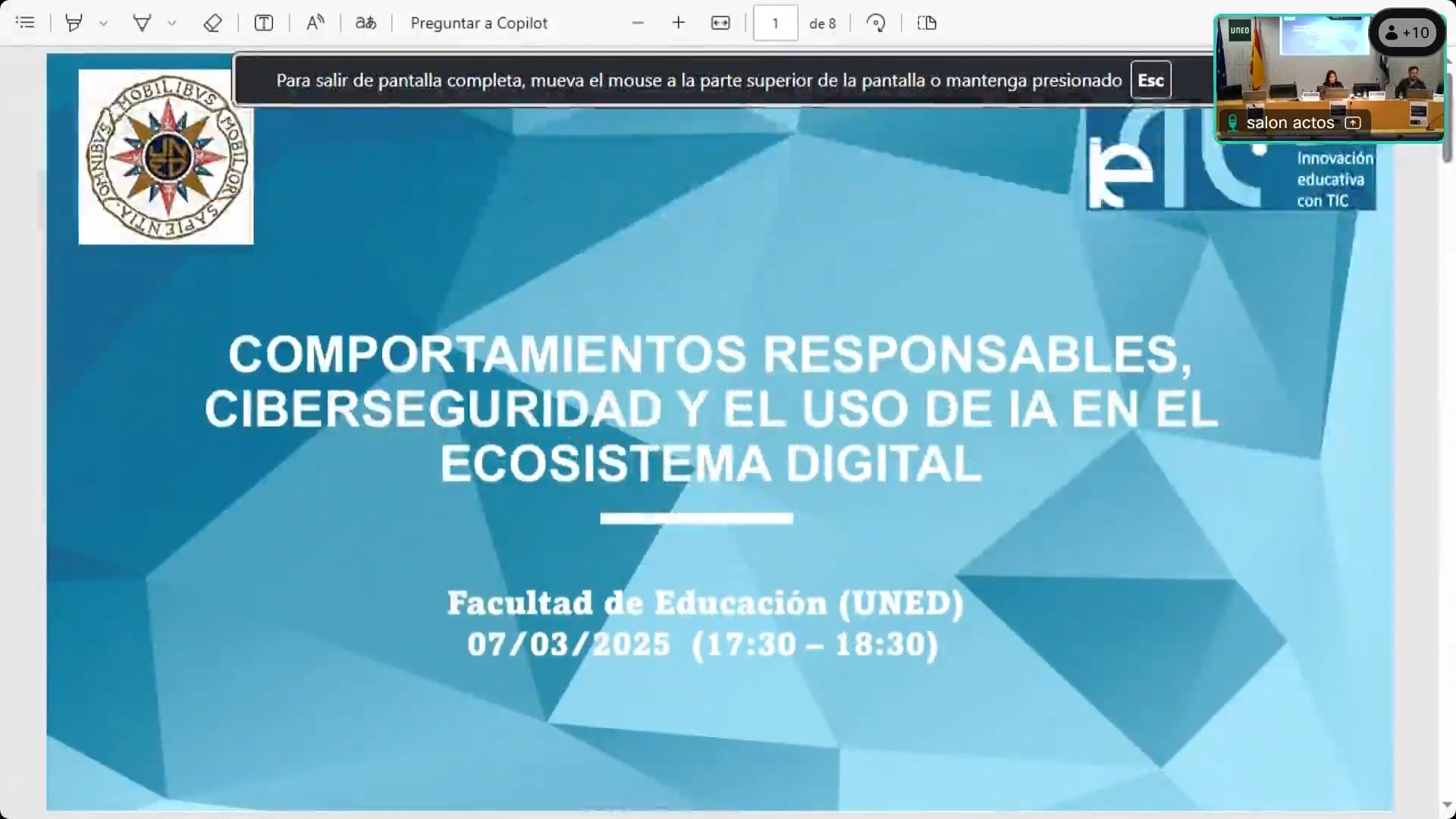 Panel: "Comportamientos responsables, ciberseguridad y el uso de IA en el ecosistema digital