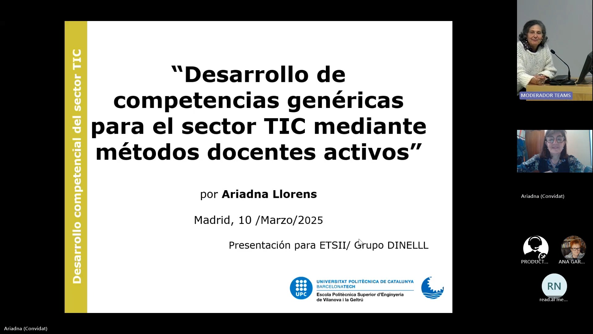 Desarrollo de competencias genéricas para el sector TIC mediante métodos docentes activos