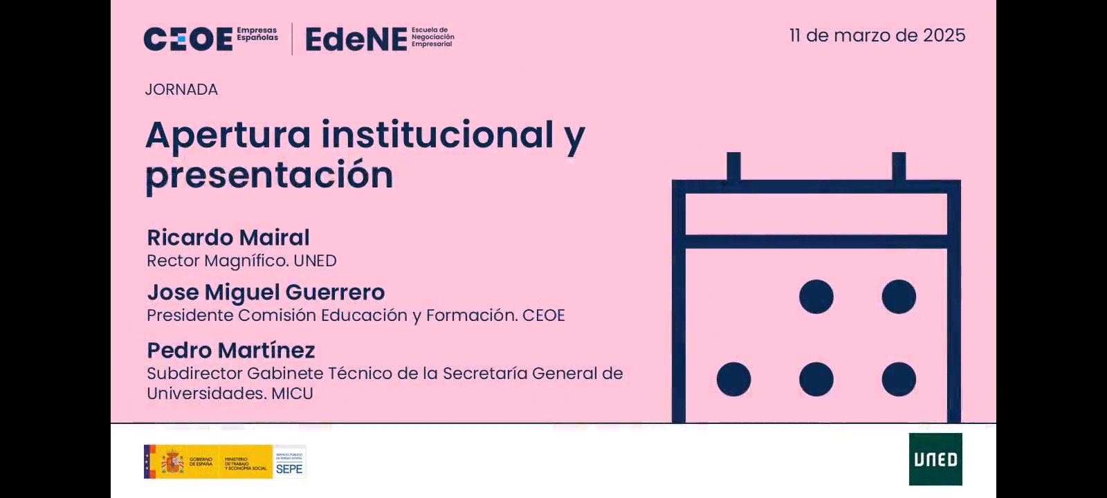 Apertura institucional y presentación de la Jornada Formación Permanente-CEOE