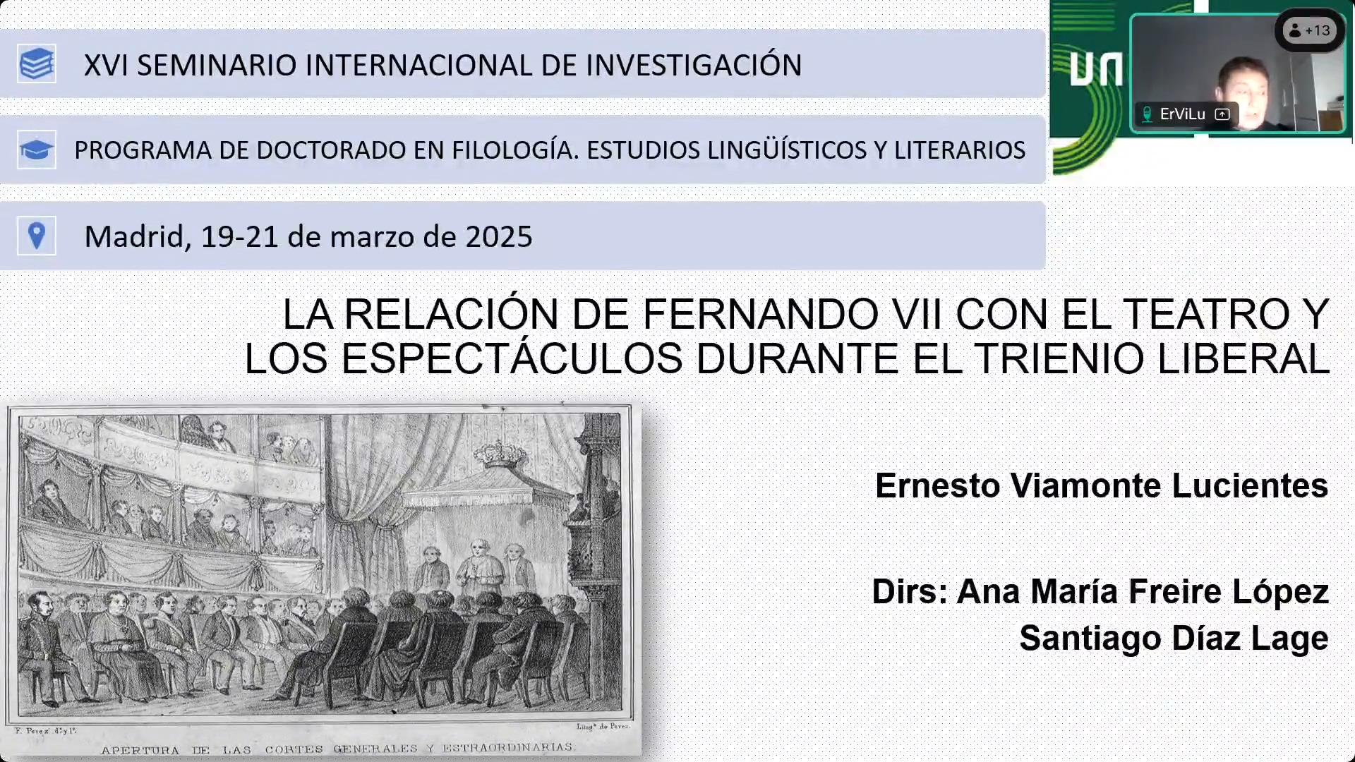 La relación de Fernando VII con el teatro y los espectáculos durante el Trienio Liberal