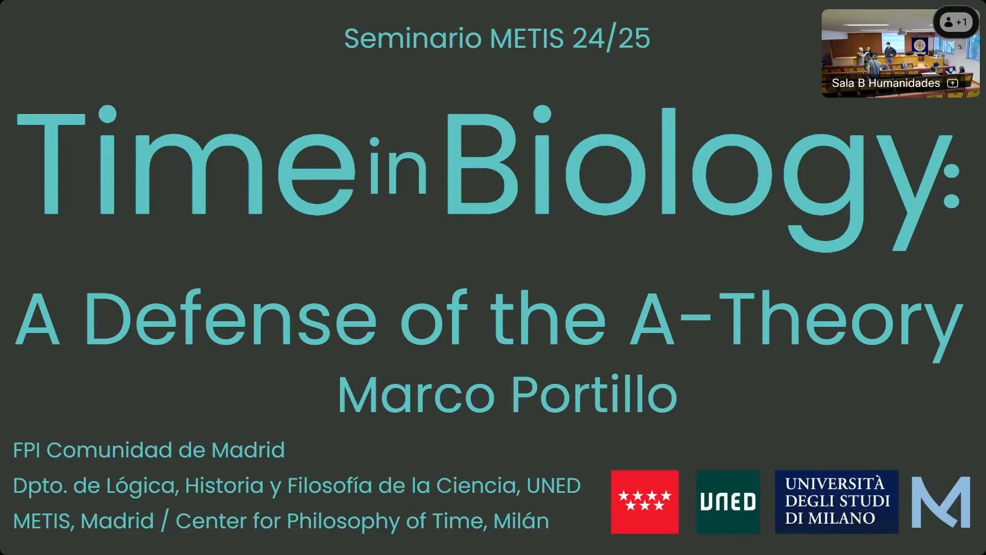 Time in Biology: A Defense of the A-Theory