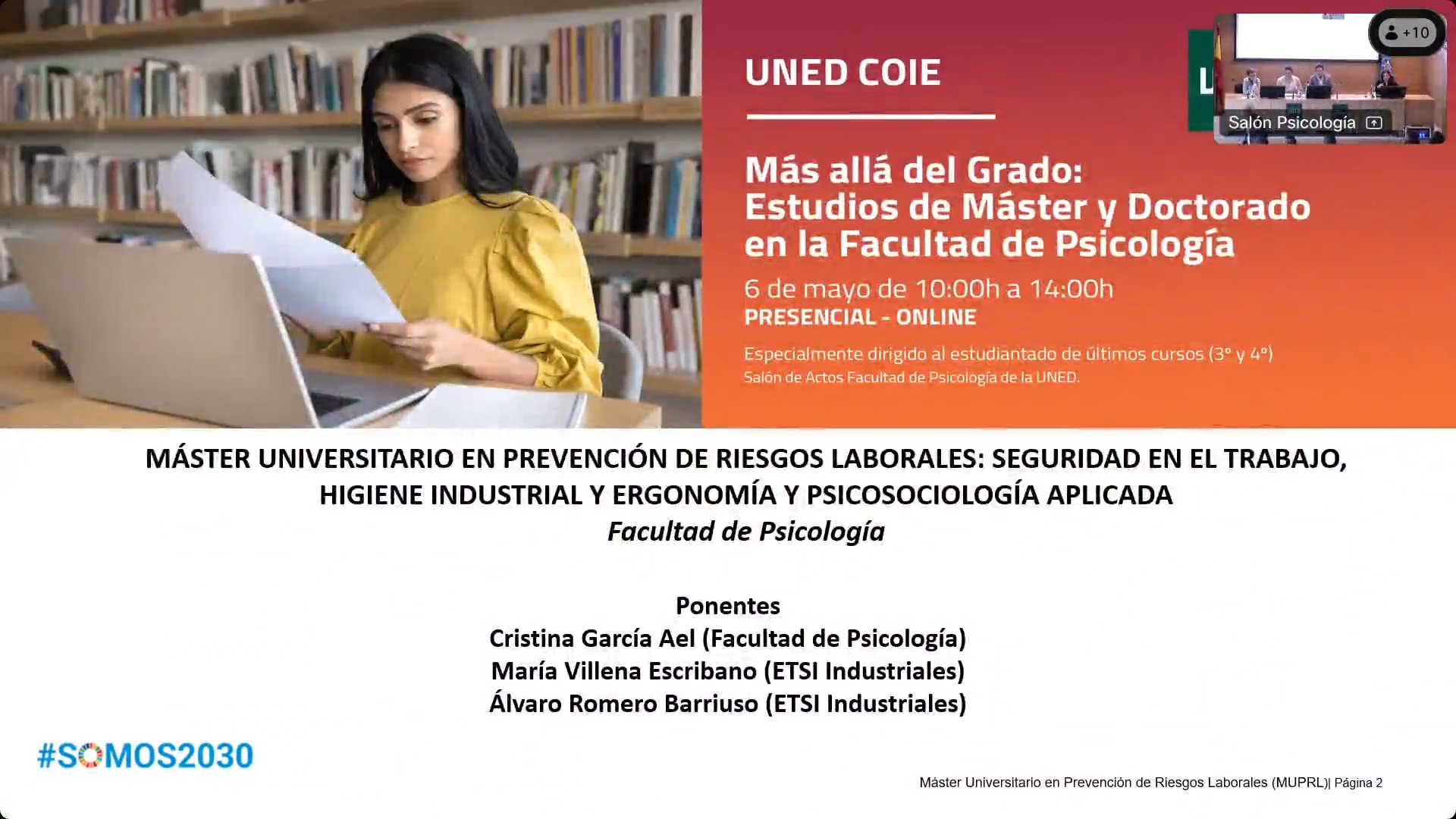 Máster de Prevención de Riesgos Laborales (MUPRL)
