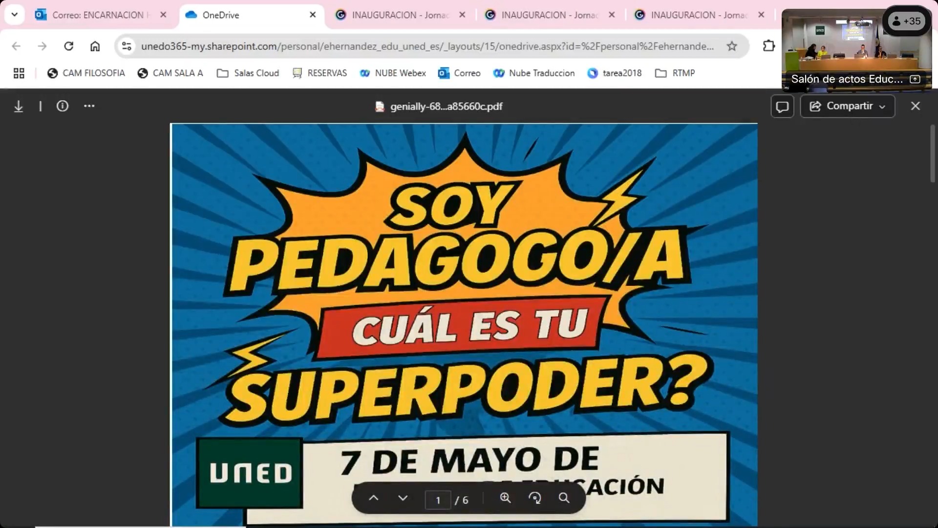 Inauguración Jornada de Pedagogía. Avances y retos para la profesión