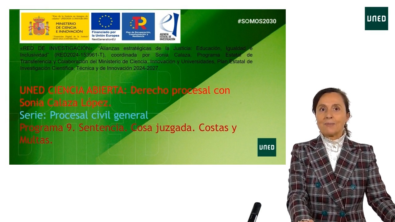 Programa 9. Sentencia. Cosa juzgada. Costas y Multas.