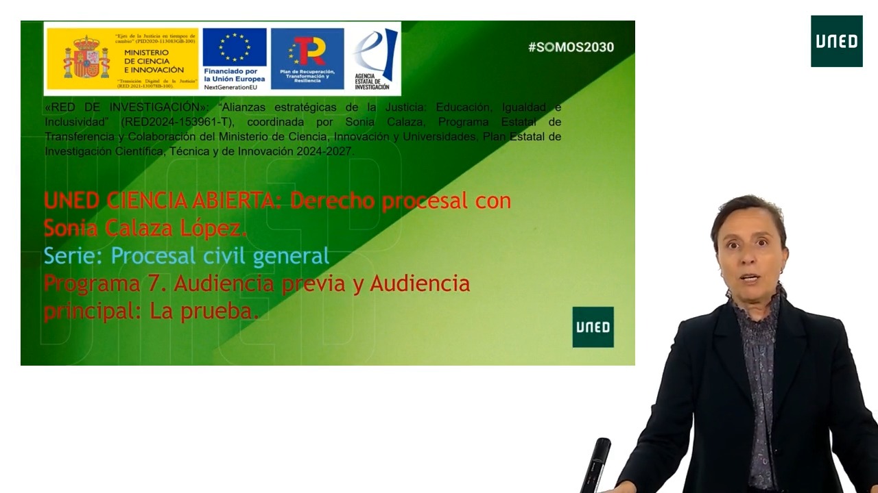 Programa 7. Audiencia previa y Audiencia principal: La prueba