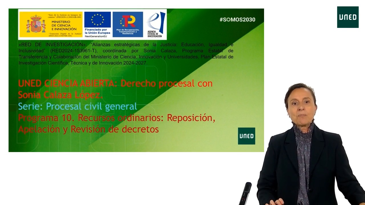 Programa 10. Recursos ordinarios: Reposición, Apelación y Revisión de decretos