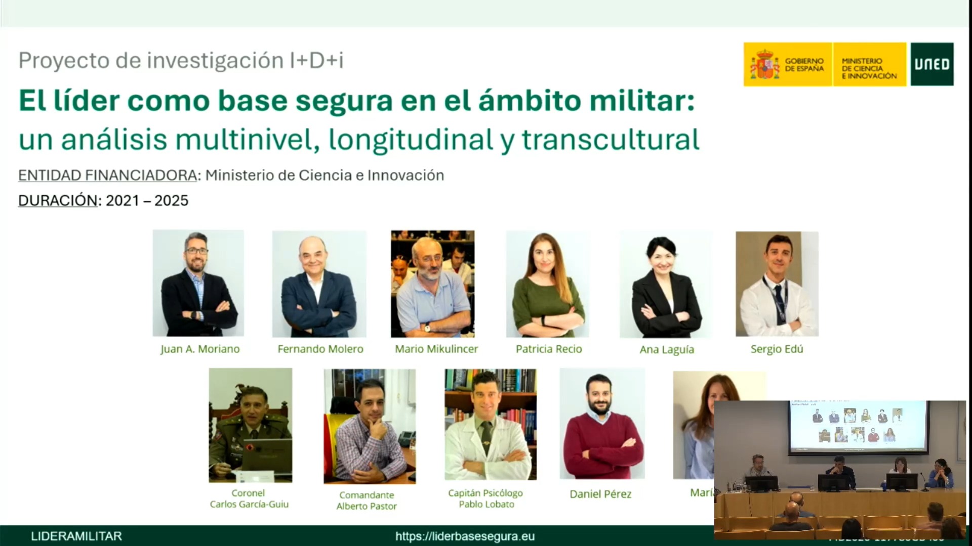 Mesa 1: Resultados de los proyectos LBS en el ámbito militar y la Guardia Civil