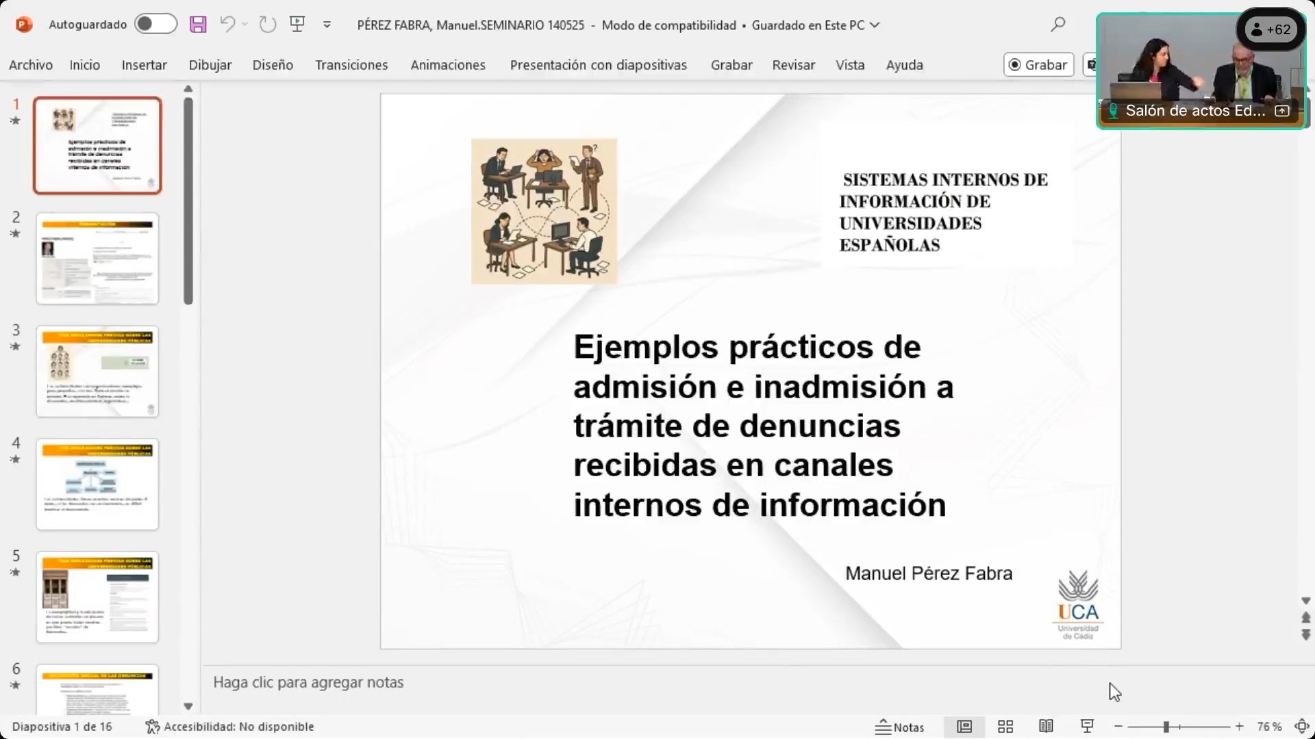 Ejemplos prácticos de admisión e inadmisión a trámite de denuncias recibidas en canales internos de información