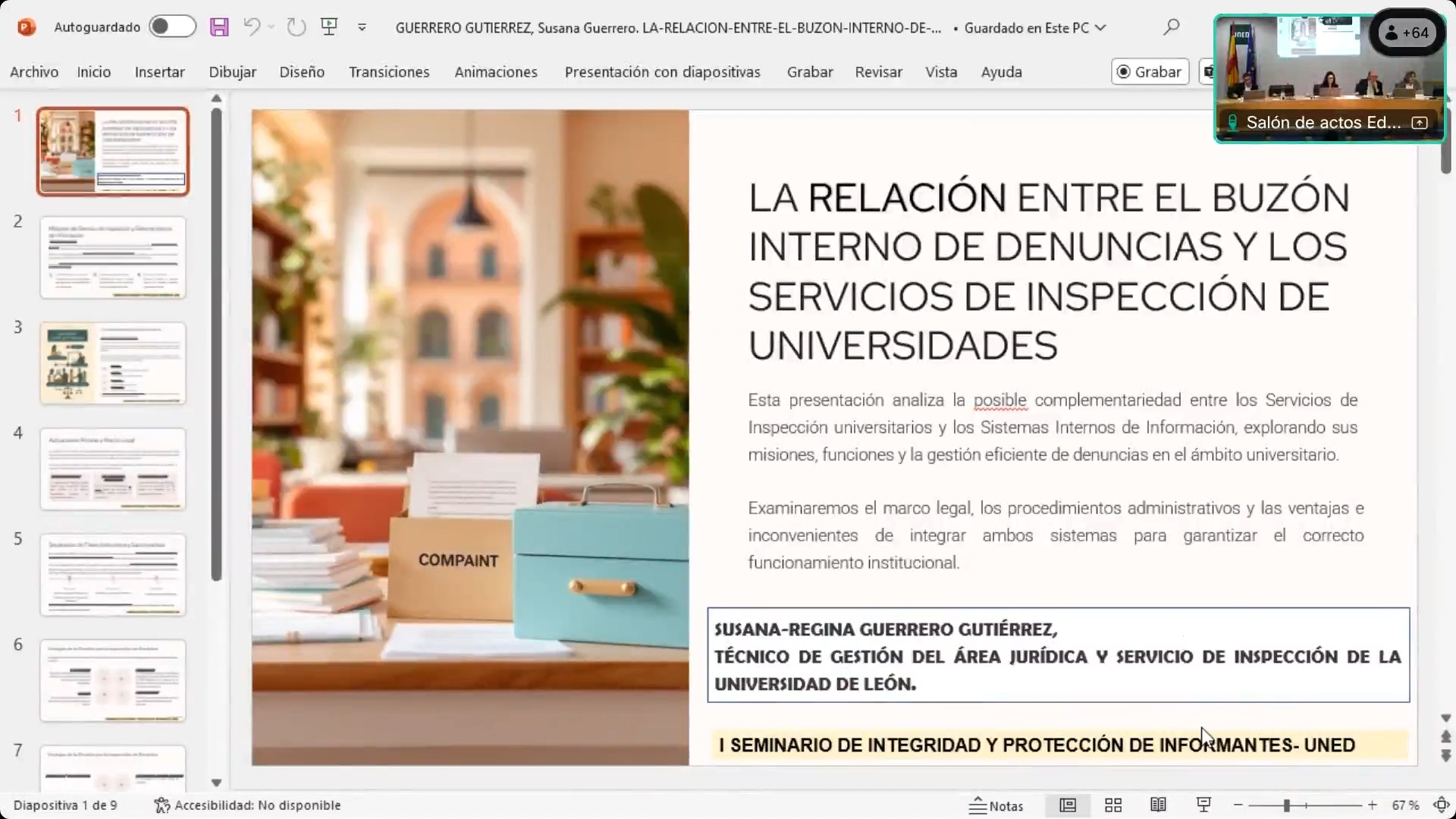 La relación entre el buzón interno de denuncias y los servicios de inspección de universidades