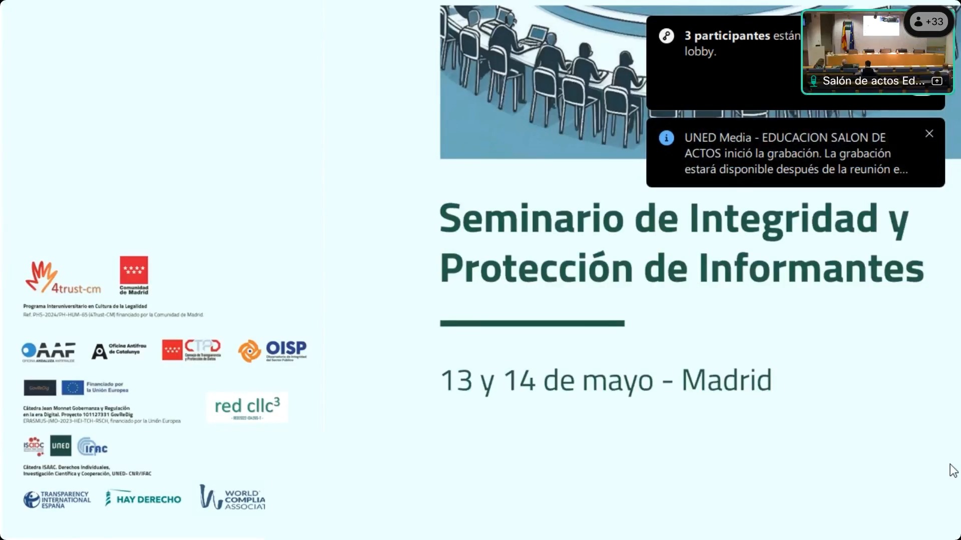 Inauguración del Seminario de Integridad y Protección de informantes