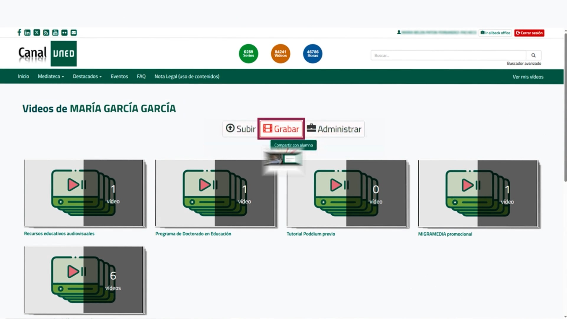 1. Mis vídeos y Personal Recorder
