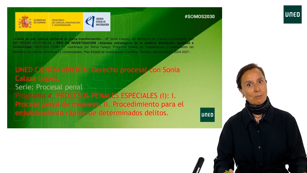 Programa 4. PROCESOS PENALES ESPECIALES (I): I. Proceso penal de menores. II. Procedimiento para el enjuiciamiento rápido de determinados delitos.