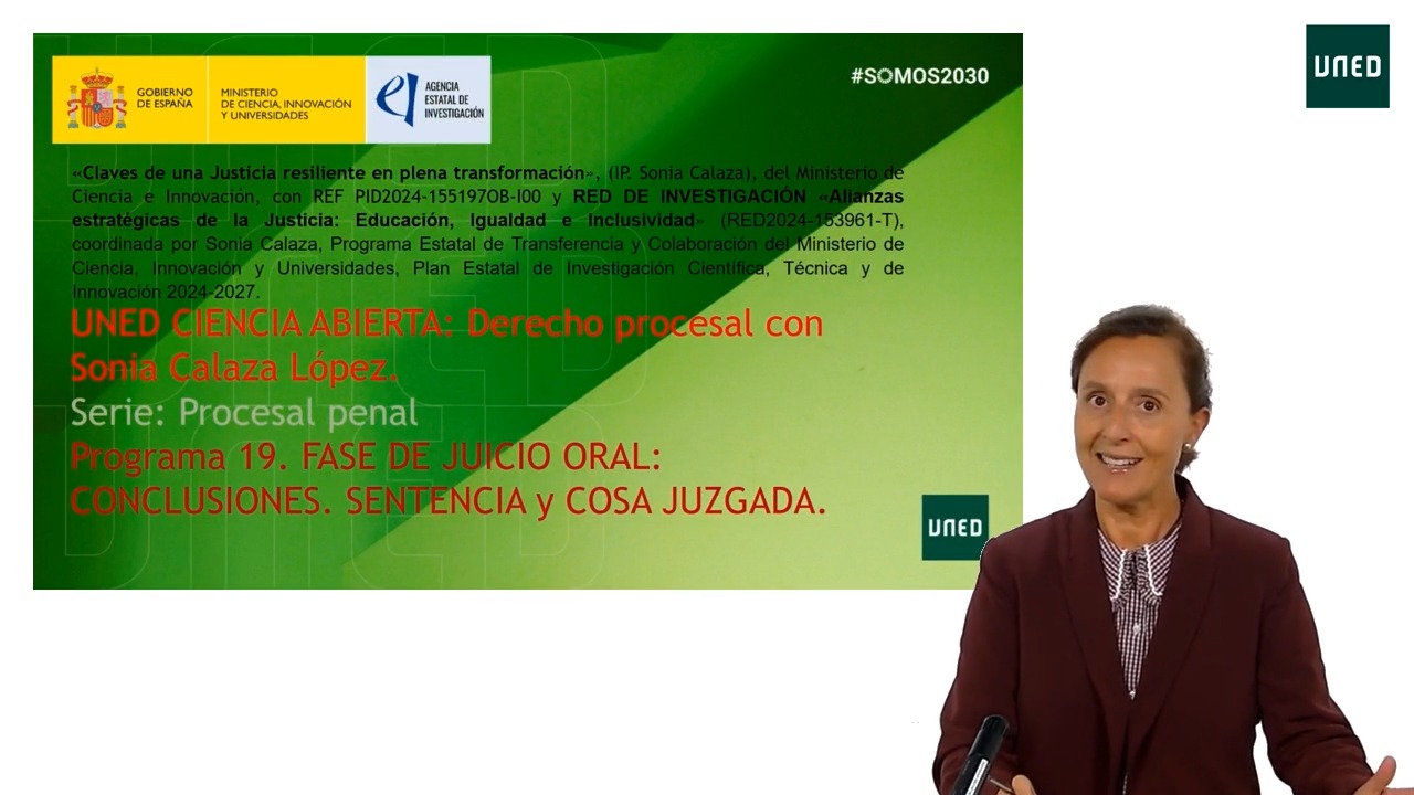 Programa 19. FASE DE JUICIO ORAL: CONCLUSIONES. SENTENCIA y COSA JUZGADA.