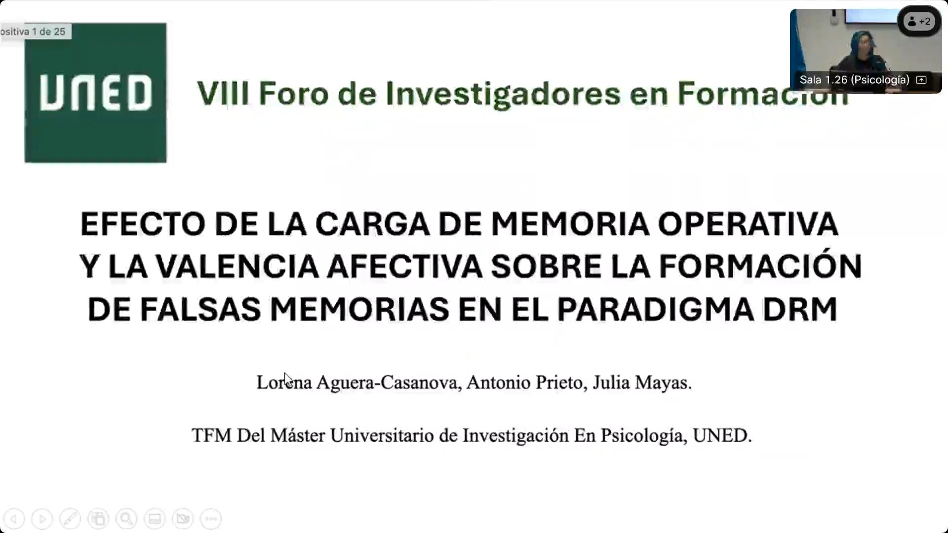 Efecto de la Carga de Memoria Operativa y la Valencia Afectiva Sobre la Formación de Falsas Memorias en el Paradigma DRM