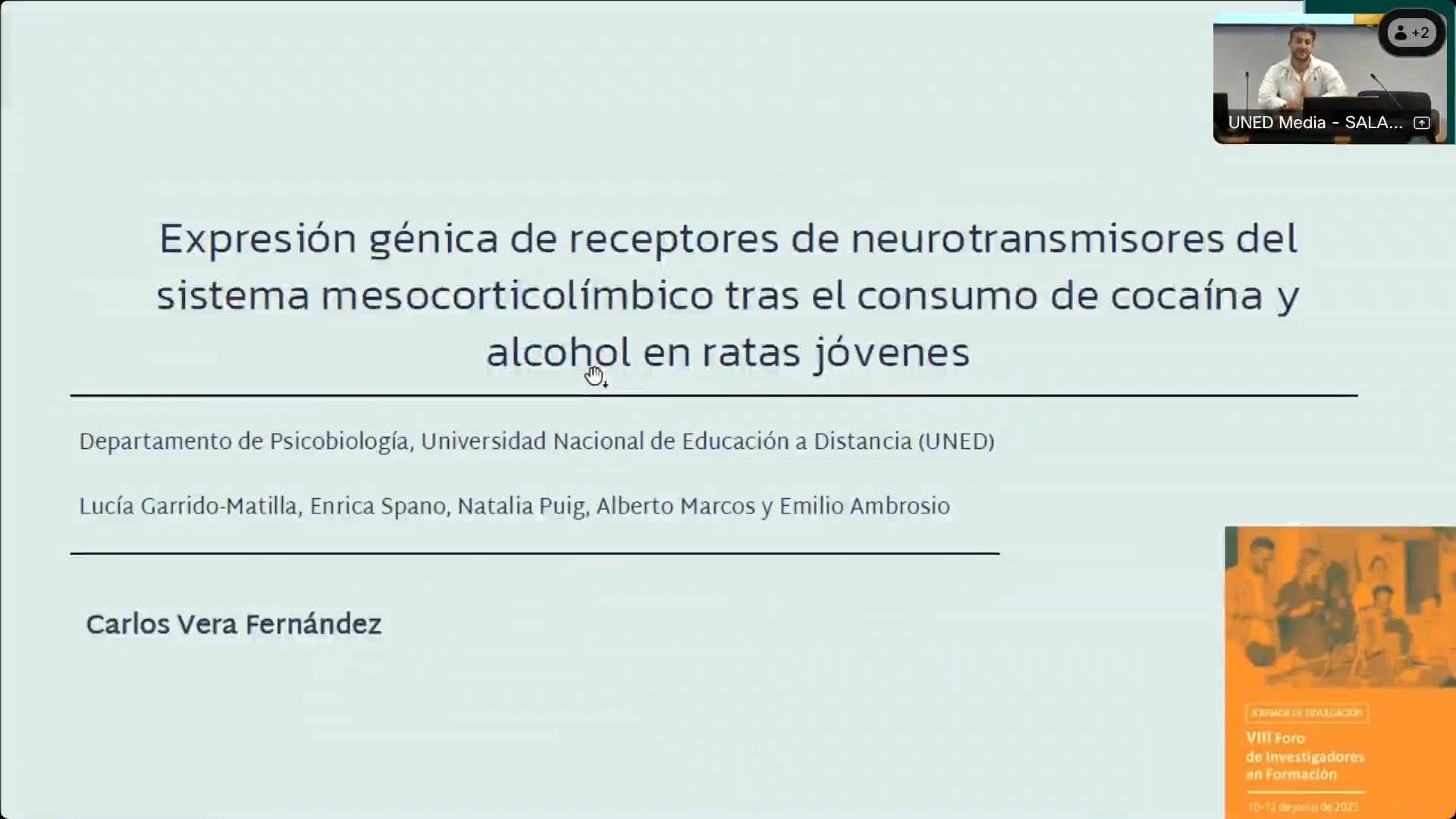 Expresión génica de receptores de neurotransmisores del sistema mesocorticolímbico tras el consumo de cocaína y alcohol en ratas jóvenes