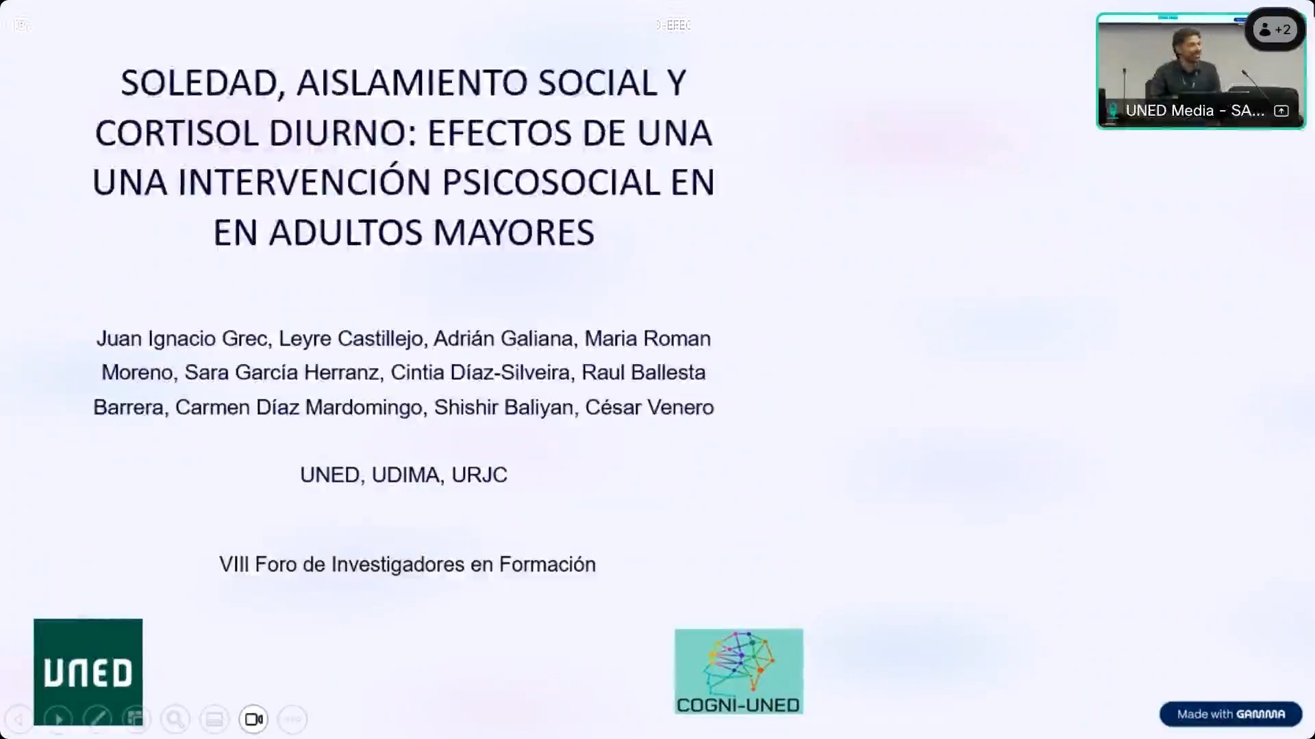 Soledad, aislamiento social y cortisol diurno: efectos de una intervención psicosocial en adultos mayores