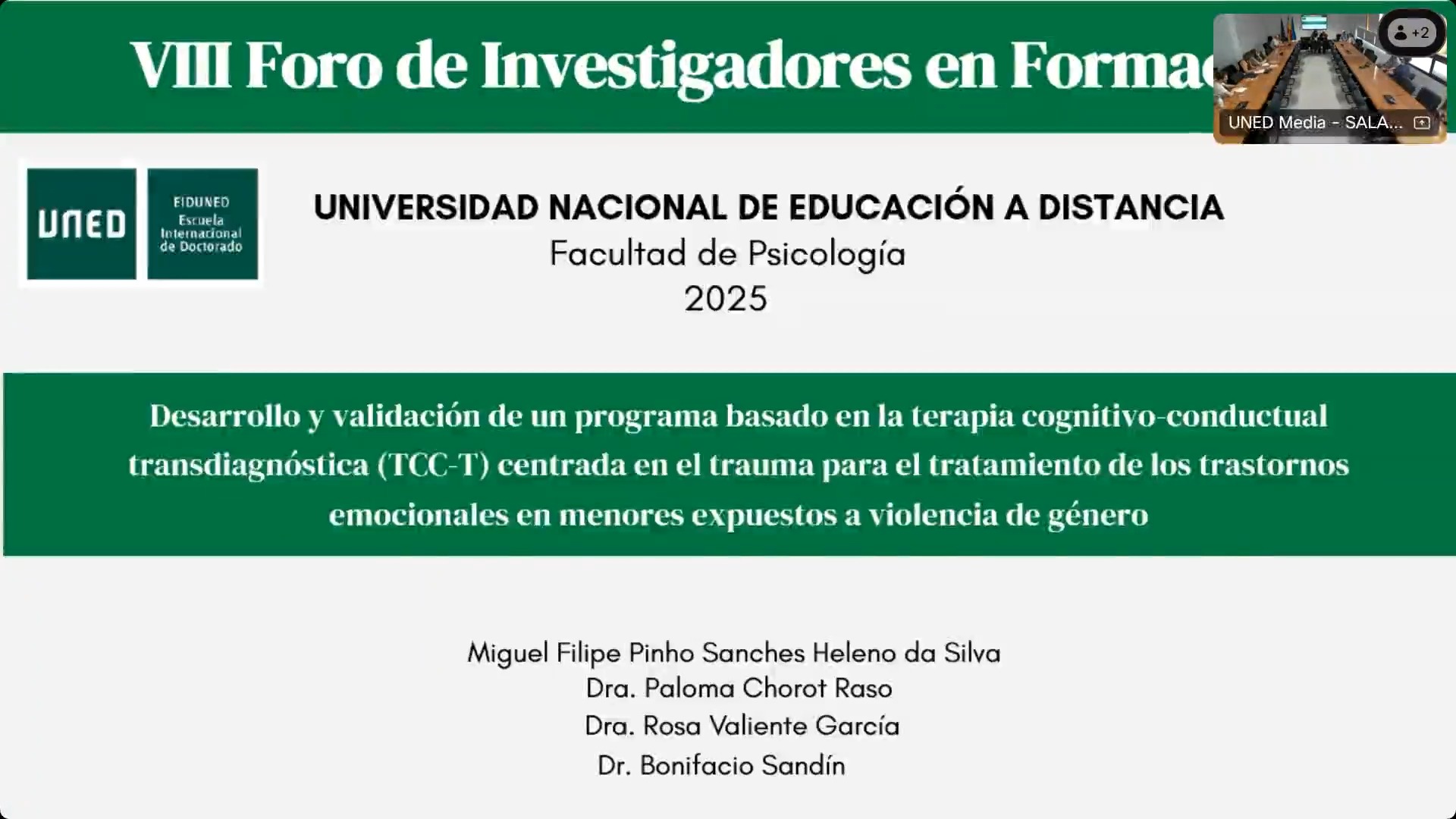 Desarrollo y validación de un programa de terapia cognitivo-conductual transdiagnóstica (TCC-T) centrada en el trauma para el tratamiento de los trastornos emocionales en menores expuestos a violencia de género