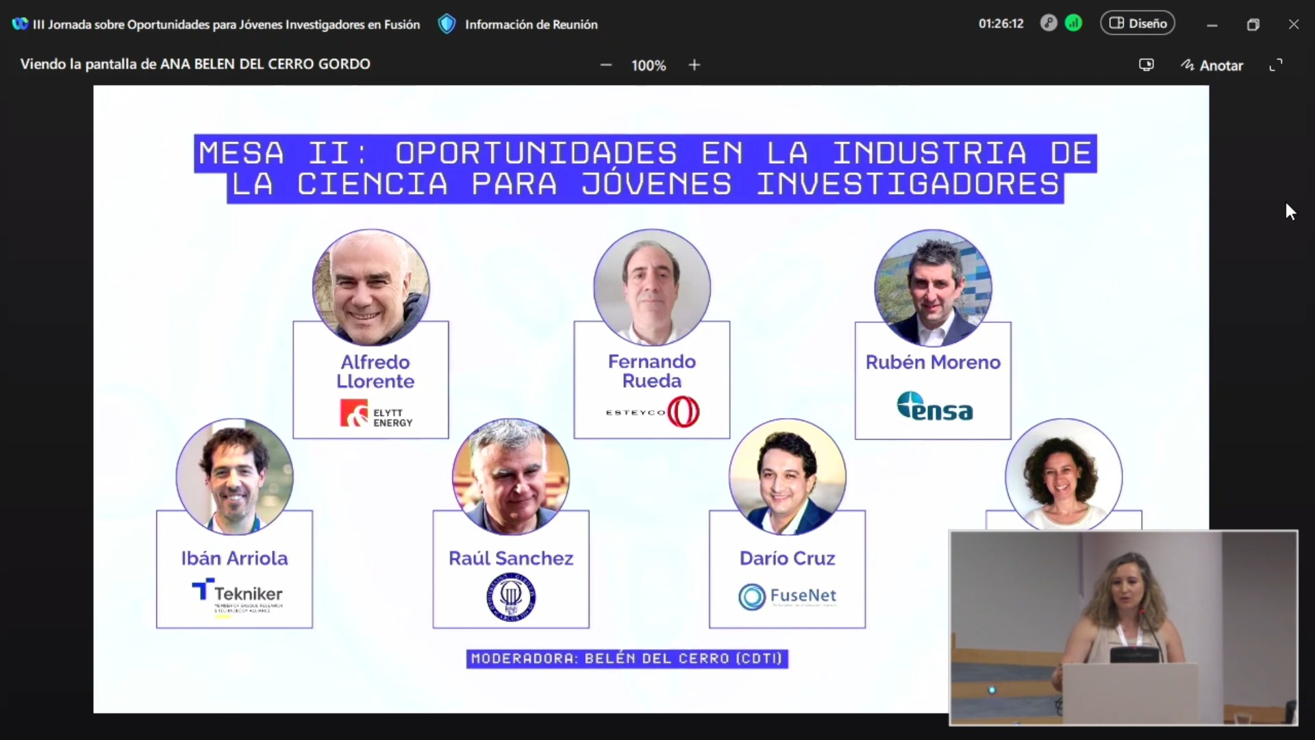 Mesa redonda II: Oportunidades en la Industria de la Ciencia para jóvenes investigadores