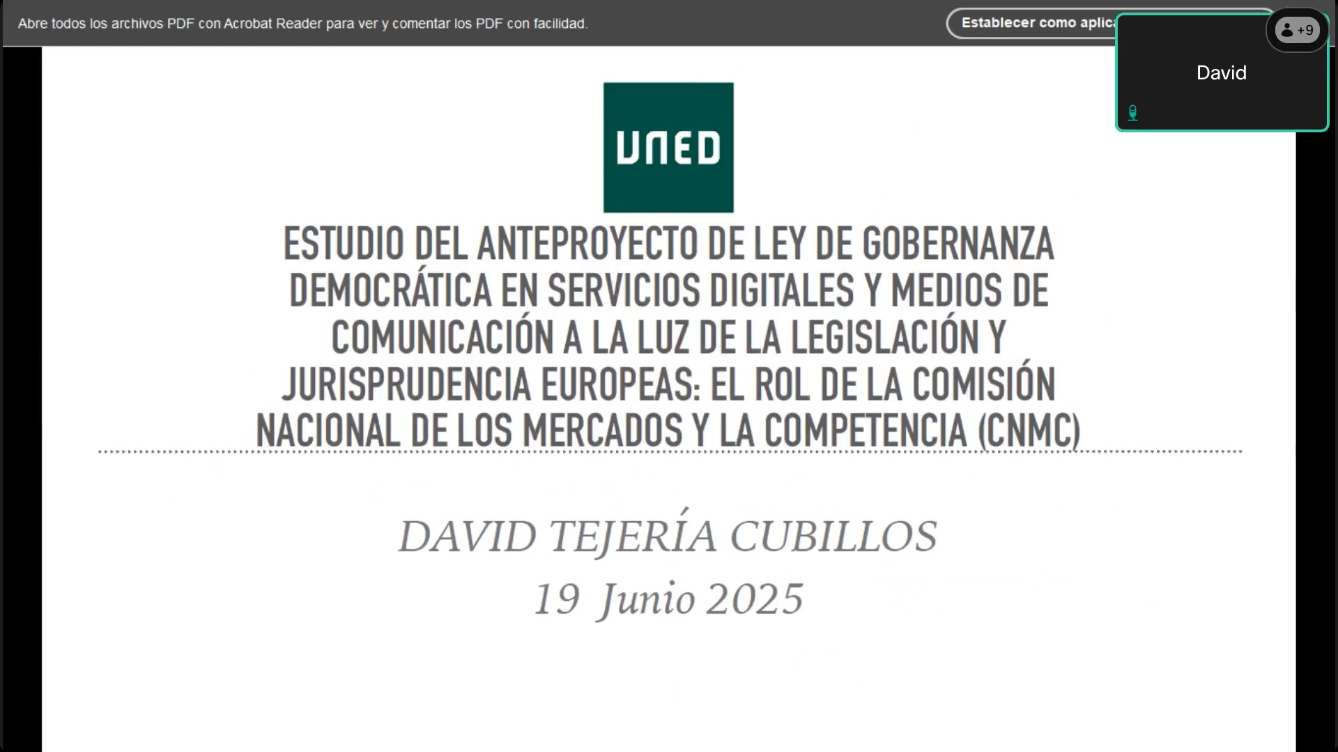 Estudio del Anteproyecto de Ley de Gobernanza democrática en Servicios digitales y Medios de comunicación a la luz de la legislación y jurisprudencia europeas: El rol de la Comisión Nacional de los Mercados y la Competencia